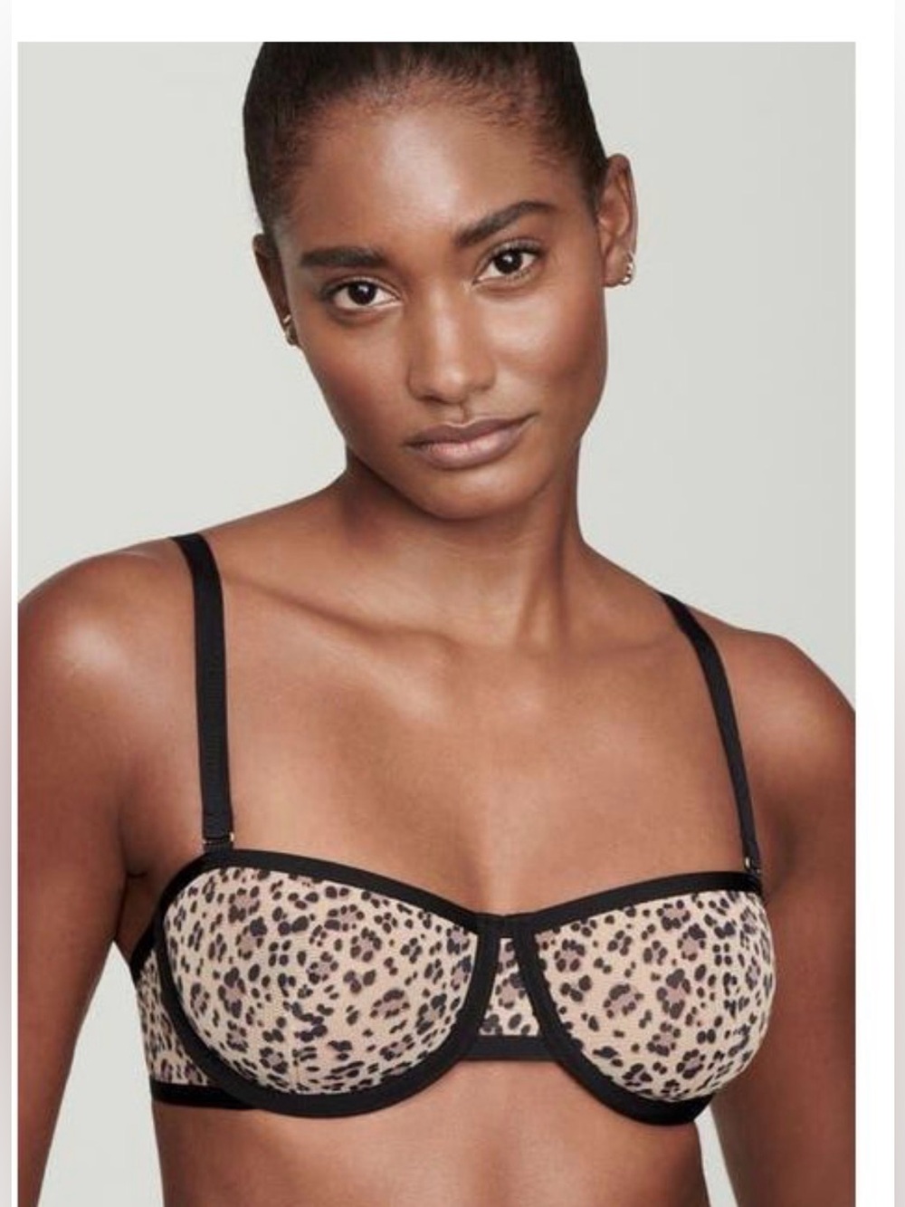 CUUP The Balconette Animal Print Bra Mesh , size 34D